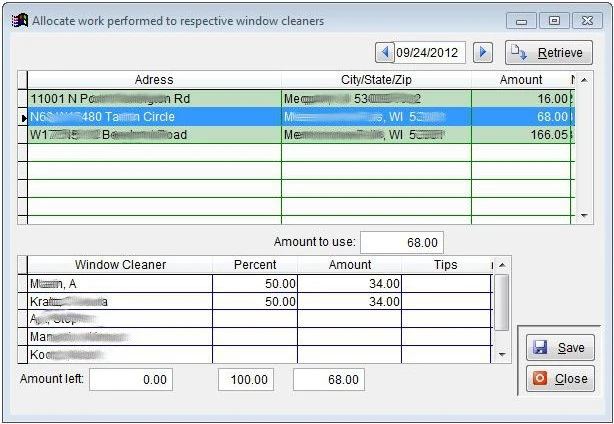 Example of a custom VFP software application to allocate hours logged.