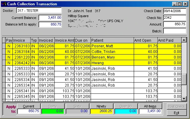 Sample AR Posting screen written in FoxPro